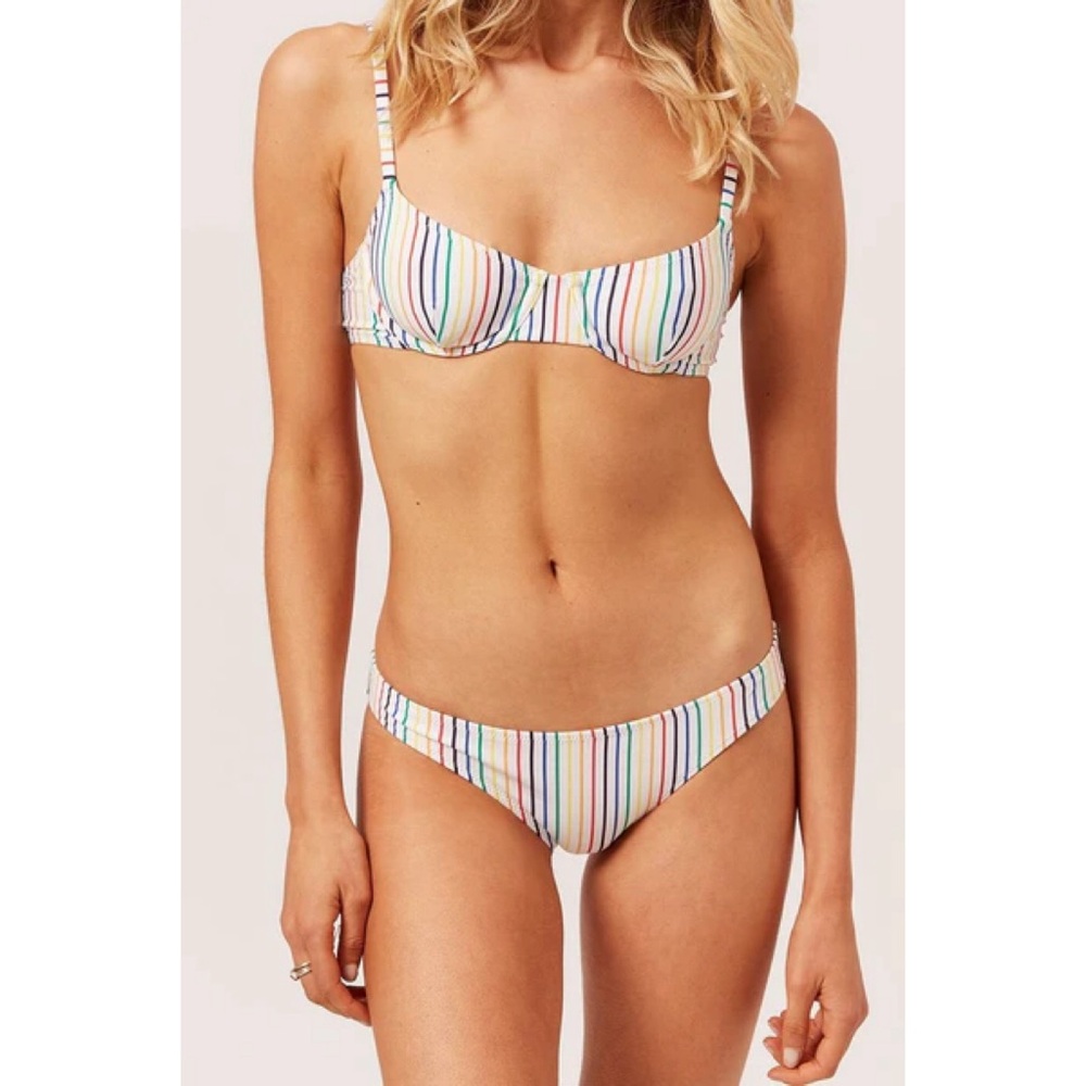 Solid & Striped Eva bikini rainbow stripes